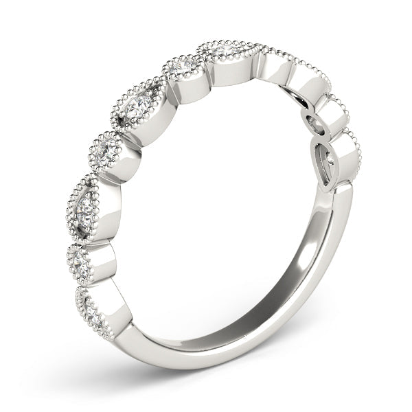 Alternating Pear & Round Diamond Half Eternity Ring in Gold & Platinum