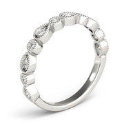 Alternating Pear & Round Diamond Half Eternity Ring in Gold & Platinum