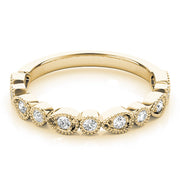 Alternating Pear & Round Diamond Half Eternity Ring in Gold & Platinum