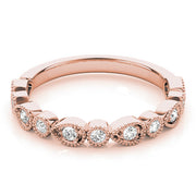 Alternating Pear & Round Diamond Half Eternity Ring in Gold & Platinum