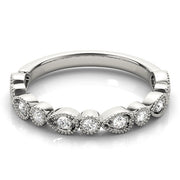 Alternating Pear & Round Diamond Half Eternity Ring in Gold & Platinum