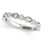 Alternating Pear & Round Diamond Half Eternity Ring in Gold & Platinum