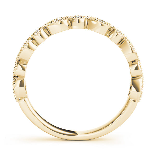 Alternating Pear & Round Diamond Half Eternity Ring in Gold & Platinum