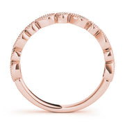 Alternating Pear & Round Diamond Half Eternity Ring in Gold & Platinum