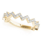 Stackable Prong Set Zigzag Half Eternity Ring in 10K/14K gold and platinum with certified lab-grown or natural diamonds