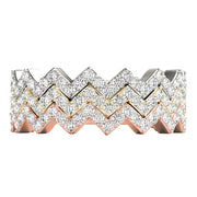 Stackable Prong Set Zigzag Half Eternity Ring in Gold & Platinum