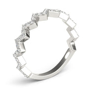 Stackable Prong Set Zigzag Half Eternity Ring in Gold & Platinum