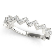Stackable Prong Set Zigzag Half Eternity Ring in Gold & Platinum