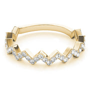 Stackable Prong Set Zigzag Half Eternity Ring in Gold & Platinum
