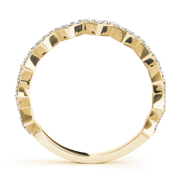 Stackable Prong Set Zigzag Half Eternity Ring in Gold & Platinum