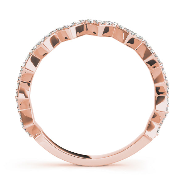 Stackable Prong Set Zigzag Half Eternity Ring in Gold & Platinum