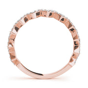Stackable Prong Set Zigzag Half Eternity Ring in Gold & Platinum