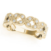Vintage Milgrain Stackable Half Eternity Ring in 10K/14K gold and platinum with certified lab-grown or natural diamonds