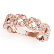 Vintage Milgrain Stackable Half Eternity Ring in Gold & Platinum