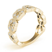 Vintage Milgrain Stackable Half Eternity Ring in Gold & Platinum