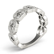 Vintage Milgrain Stackable Half Eternity Ring in Gold & Platinum