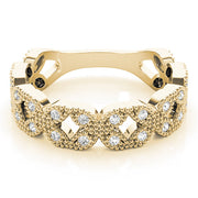 Vintage Milgrain Stackable Half Eternity Ring in Gold & Platinum