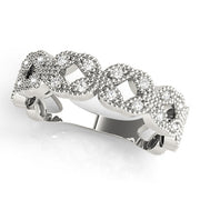 Vintage Milgrain Stackable Half Eternity Ring in Gold & Platinum