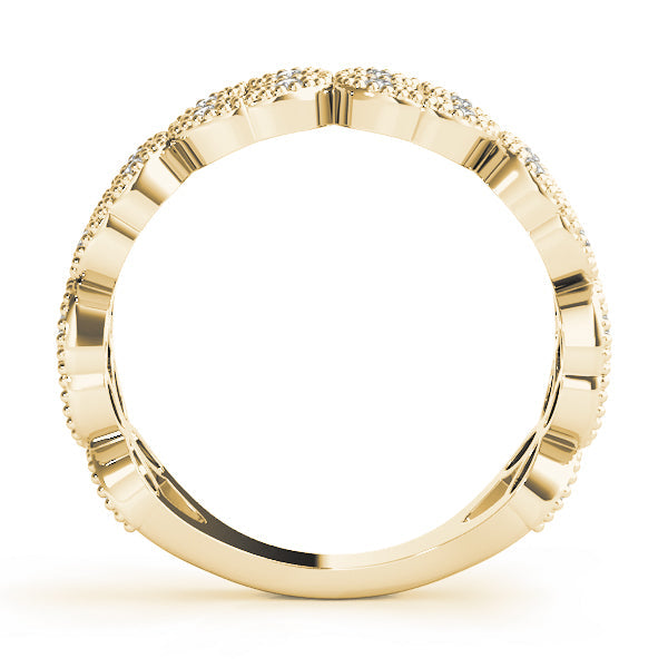 Vintage Milgrain Stackable Half Eternity Ring in Gold & Platinum