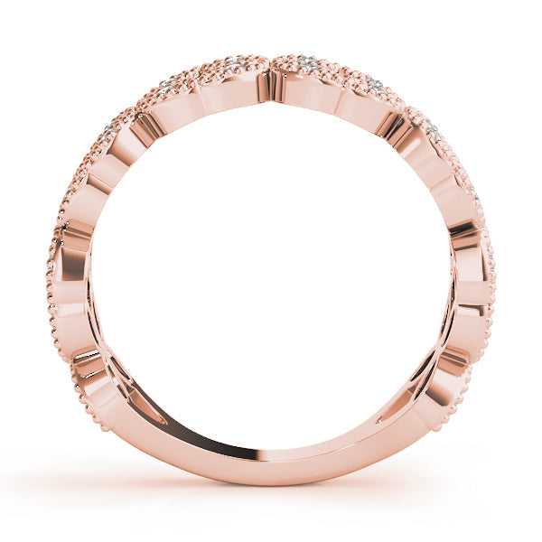 Vintage Milgrain Stackable Half Eternity Ring in Gold & Platinum