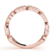 Vintage Milgrain Stackable Half Eternity Ring in Gold & Platinum