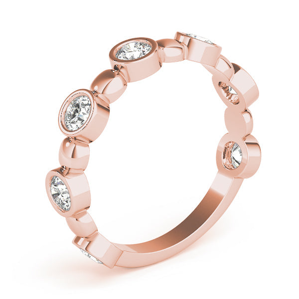 Bezel Set Stackable Half Eternity Ring in Gold & Platinum