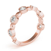 Bezel Set Stackable Half Eternity Ring in Gold & Platinum