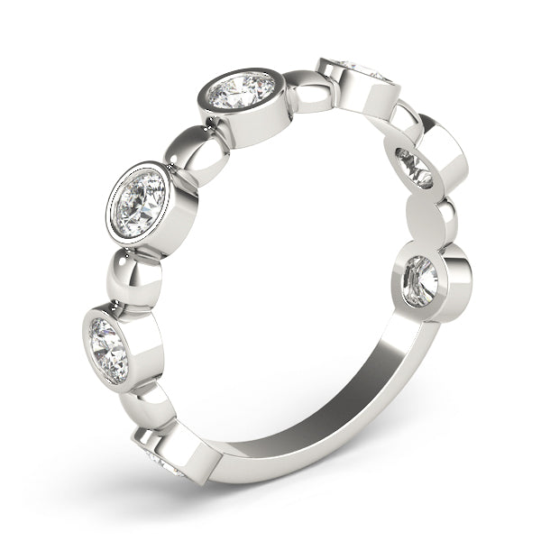 Bezel Set Stackable Half Eternity Ring in Gold & Platinum