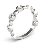 Bezel Set Stackable Half Eternity Ring in Gold & Platinum