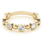 Bezel Set Stackable Half Eternity Ring in Gold & Platinum