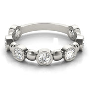 Bezel Set Stackable Half Eternity Ring in Gold & Platinum