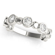 Bezel Set Stackable Half Eternity Ring in Gold & Platinum