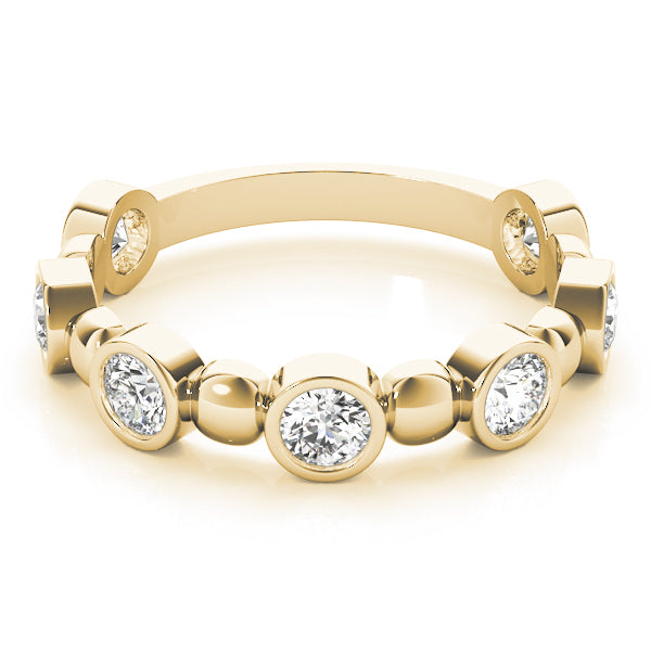 Bezel Set Stackable Half Eternity Ring in Gold & Platinum