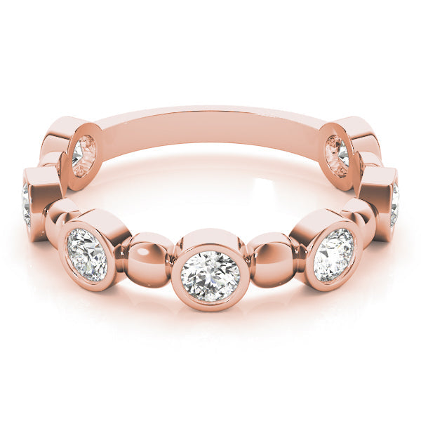 Bezel Set Stackable Half Eternity Ring in Gold & Platinum