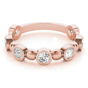 Bezel Set Stackable Half Eternity Ring in Gold & Platinum