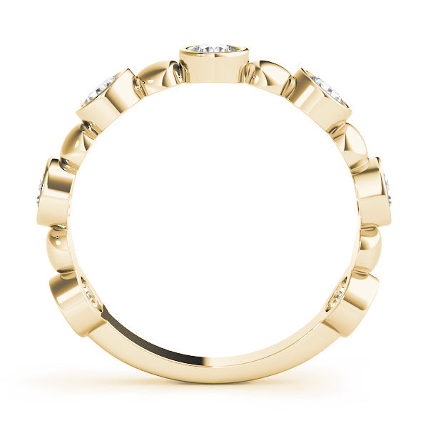Bezel Set Stackable Half Eternity Ring in Gold & Platinum