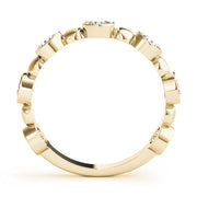 Bezel Set Stackable Half Eternity Ring in Gold & Platinum