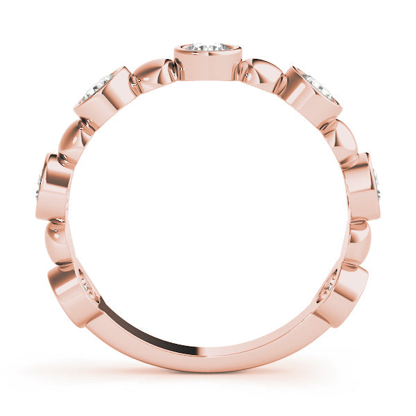 Bezel Set Stackable Half Eternity Ring in Gold & Platinum