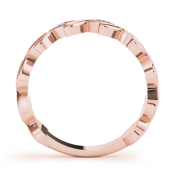 Nature Inspired Floral Stackable Half Eternity Ring in Gold & Platinum