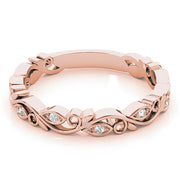 Nature Inspired Floral Stackable Half Eternity Ring in Gold & Platinum