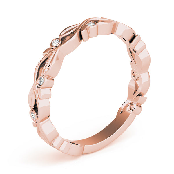 Nature Inspired Stackable Half Eternity Ring in Gold & Platinum