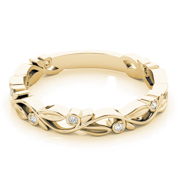 Nature Inspired Stackable Half Eternity Ring in Gold & Platinum