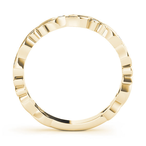 Nature Inspired Stackable Half Eternity Ring in Gold & Platinum