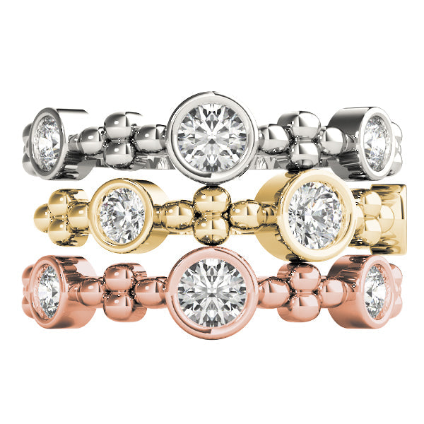 Stackable Half Eternity Ring in Gold & Platinum