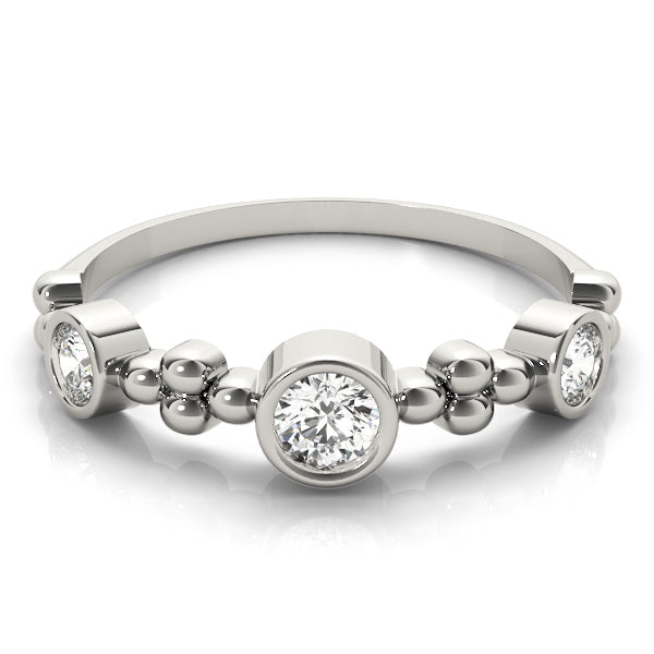Stackable Half Eternity Ring in Gold & Platinum