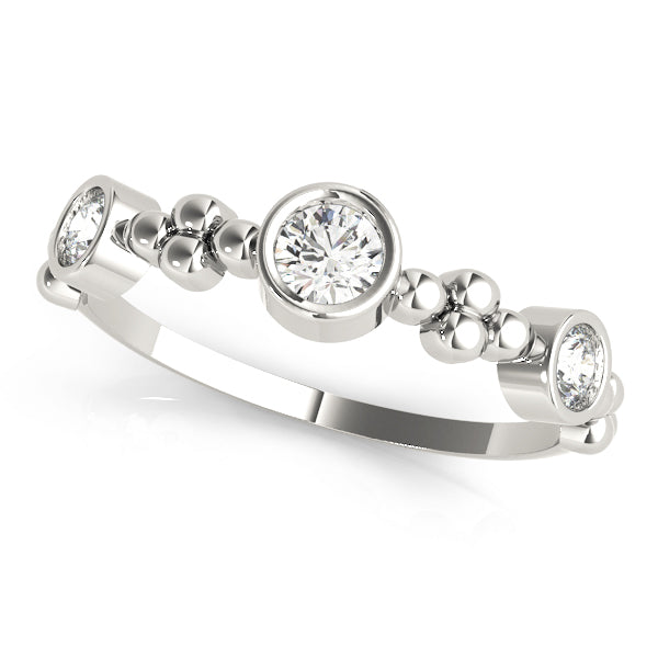 Stackable Half Eternity Ring in Gold & Platinum