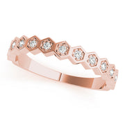 Hexagon Shaped Stackable Half Eternity Ring in Gold & Platinum