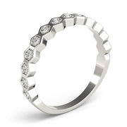 Hexagon Shaped Stackable Half Eternity Ring in Gold & Platinum