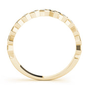 Hexagon Shaped Stackable Half Eternity Ring in Gold & Platinum
