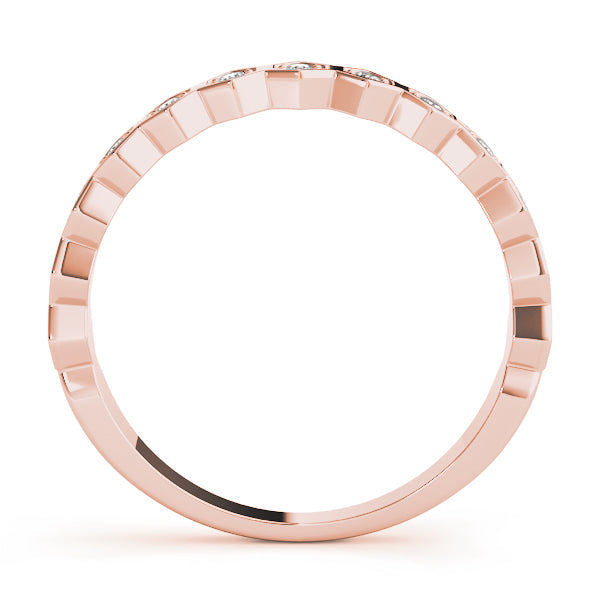 Hexagon Shaped Stackable Half Eternity Ring in Gold & Platinum